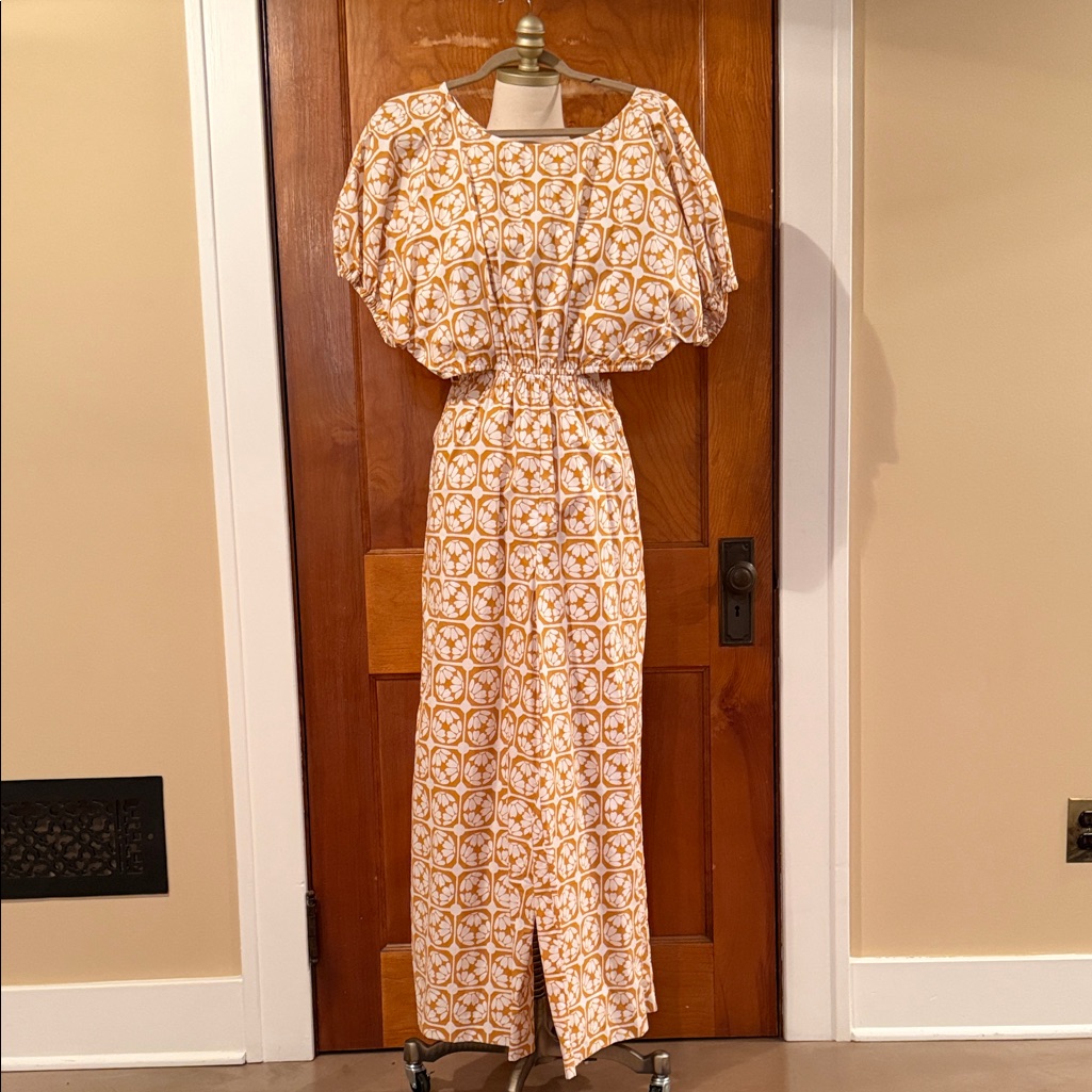 Rebecca Taylor Yellow And White Printed Jumpsuit